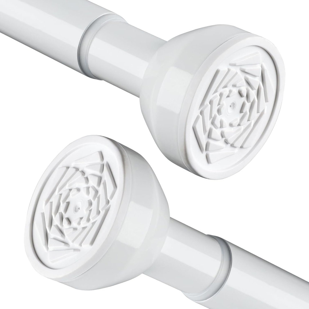 125cm Straight Tension Shower Curtain Pole & Hook Set