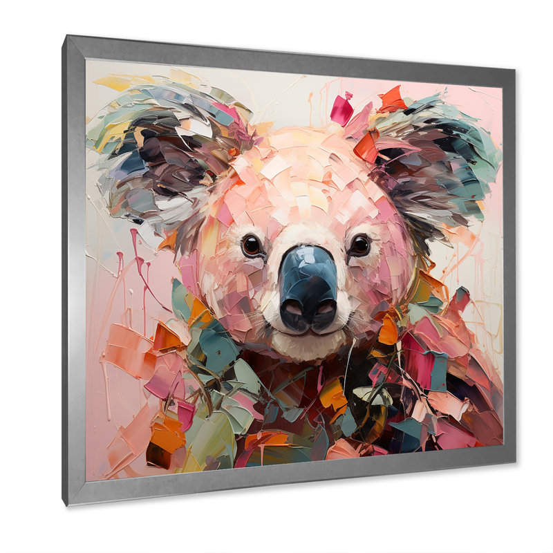 Art floral floral Koala IV - Koala, Cadre photo argenté, H 30 po x l 30 po x P 1,5 po