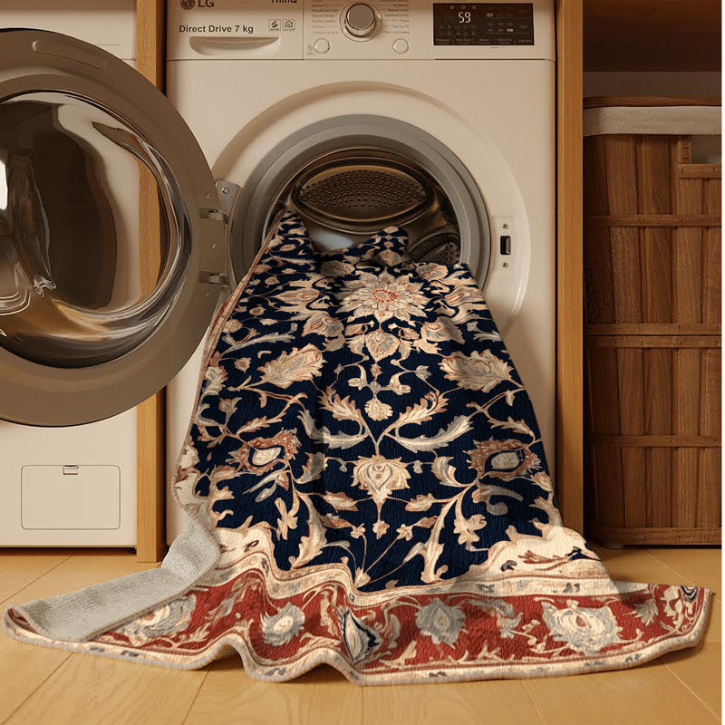 Tapis brun lavable à la machine, Rond 4 pi