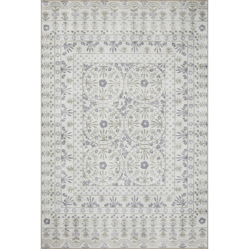 Tapis ivoire Rifle Paper Co. x Loloi Maison MAO-03, Rectangle 8 pi 4 po x 11 pi 6 po