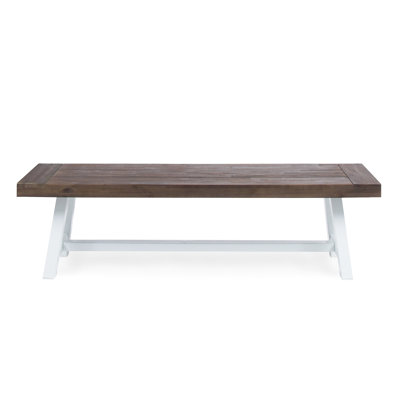 Outdoor Benches Pair, Modern Industrial Style, Wood, , Slat Panel Bench, 63" W X 15.06" D 17.5" H Appeal, Weather , Slatted Panel, by 17 Stories