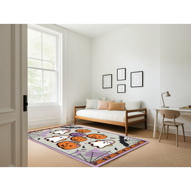 Tapis de vacances d'Halloween The Holiday Aisle®, Rectangulaire 8 pi x 10 pi