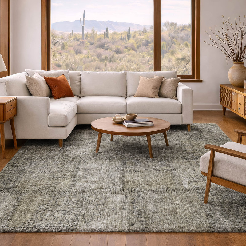 Tapis à poil long de qualité supérieure lavable à la machine ADS685, Taupe, 10 pi x 14 pi