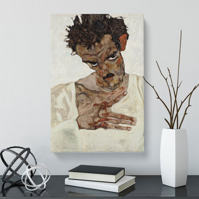 Self-Portrait Vol.10 by Egon Schiele - Wrapped Canvas Painting
