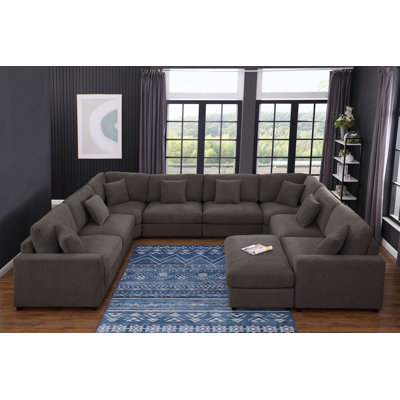 Oversized Corner Sectional Comfy 9 Seats Cloud Couch Sofa With Ottoman