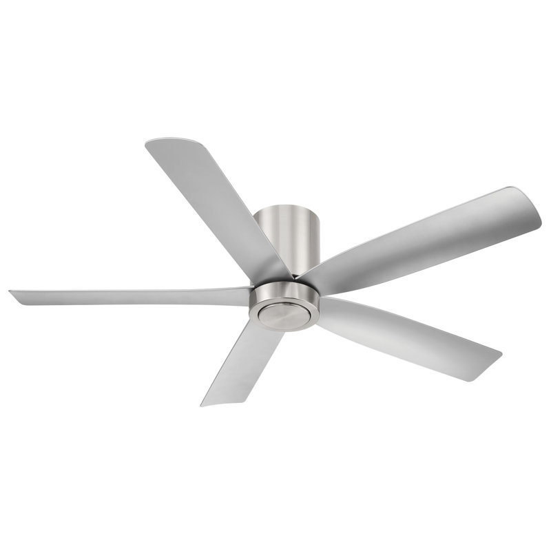 CORMAC 52 inch 5-Blade Hugger Ceiling Fan With Remote - (No Light), Brushed Nickel