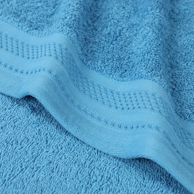 Serviettes de toilette en coton texturé à bordure gaufrée, Azure