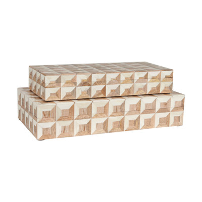 Wood and Bone Inlay Decorative Box