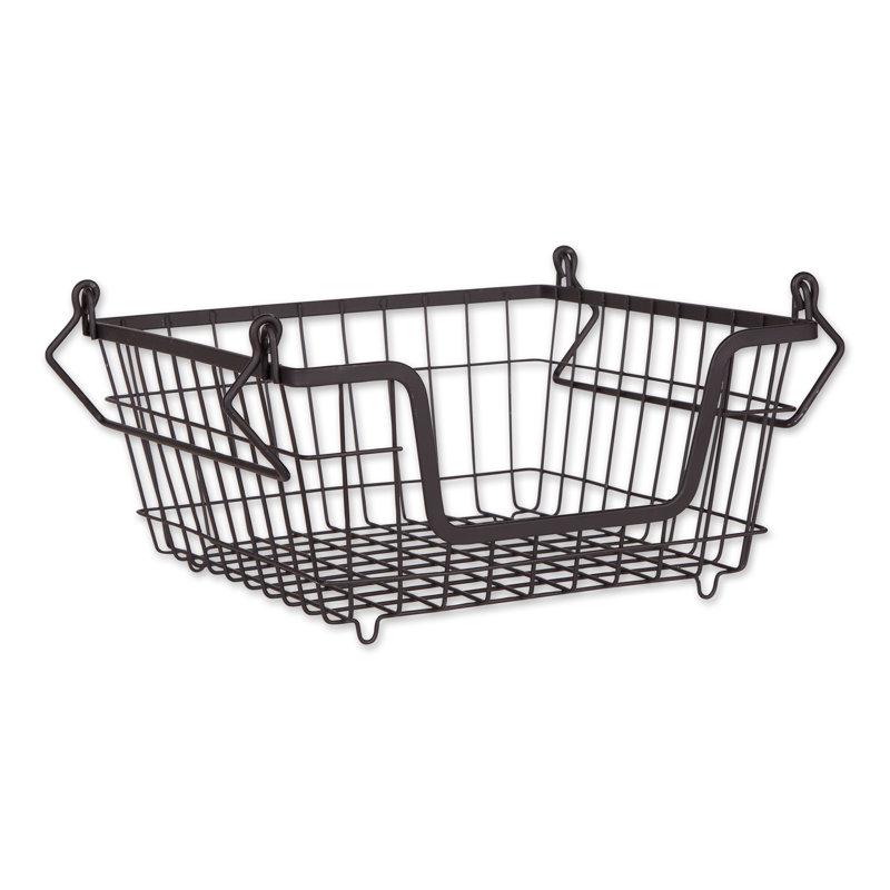 Panier en métal, Noir, H 6 po x l 11 po x P 11 po