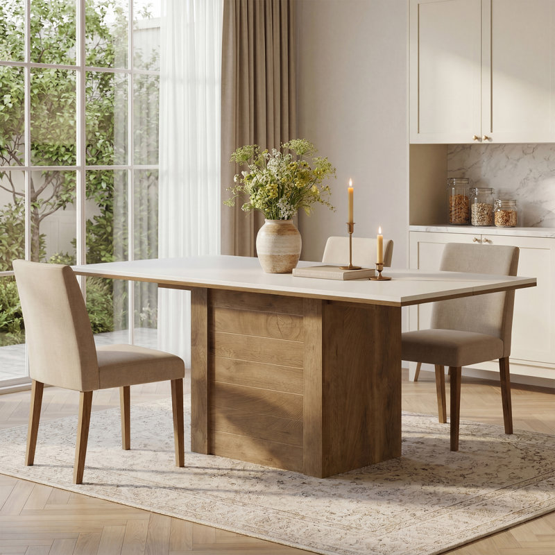 55" Rectangular Dining Table For 4 To 6 People