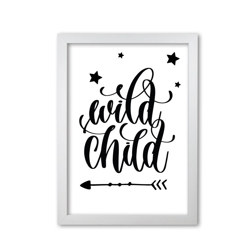 Wild Child - Print, White Grain Frame, 42 cm H x 30 cm W x 5 cm D