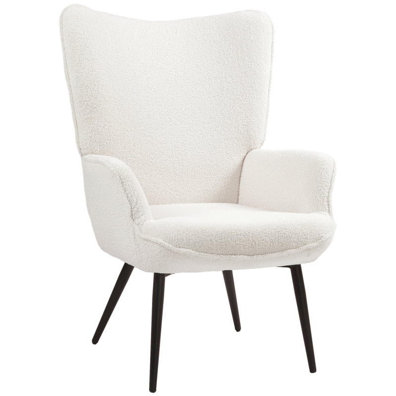 Fauteuil large 28 po Clavens, Blanc, crème