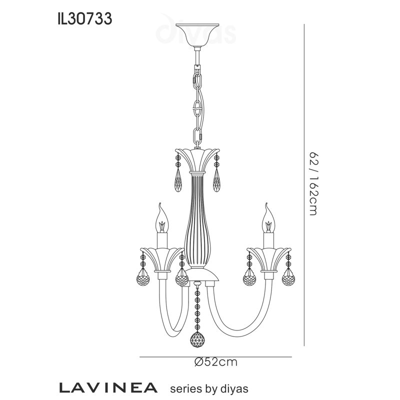 Lockett Chandelier, 3 Light
