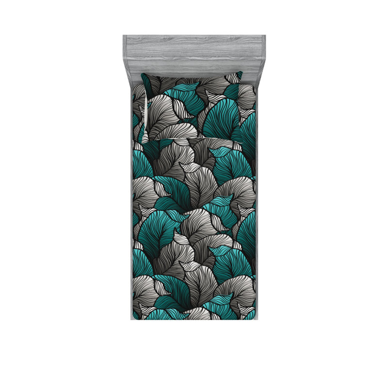 Drap-housse et taie décorative Ambesonne, Ensemble de draps pour lit simple avec 1 taie d'or