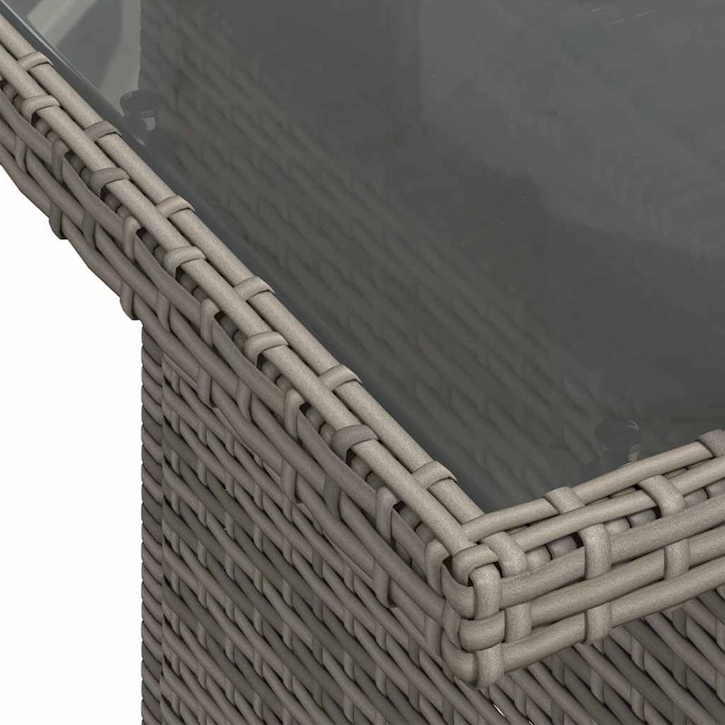 Ensemble de canapé de patio 5 pièces avec coussins en rotin de polyester, Gris, Marine