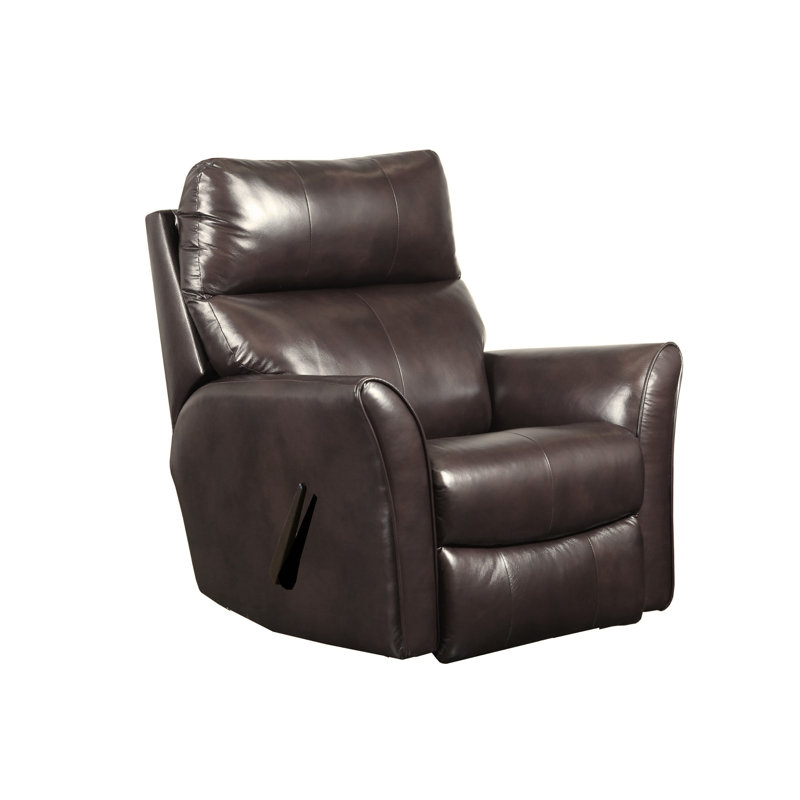 Fauteuil inclinable et berçant en cuir Stardust, Berçant, Brun