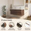  Meuble-lavabo double mural 48 po avec comptoir en résine blanc brillant pour salle de bain moderne (sans robinet)-131990500
