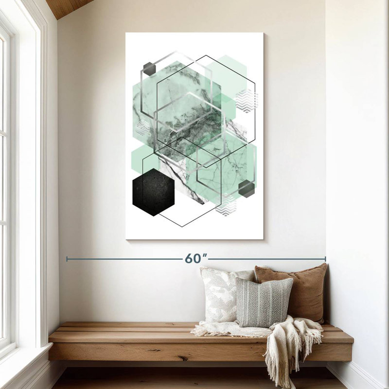 Avery Mint Geometric II, 48" H x 32" W