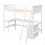 Lit mezzanine simple avec tablettes et bureau