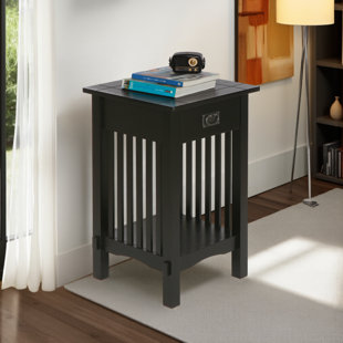  Table de bout en bois massif avec rangement