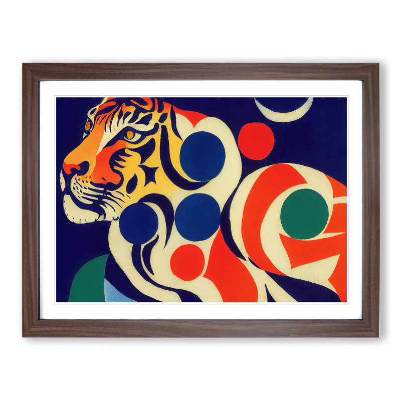 Abstract Tiger Vol.2 - Framed Print, 34cm H x 46cm W x 2cm D, Walnut Framed