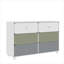 Liston 6 Drawer Chest with Custom Green and Pink Panel Design