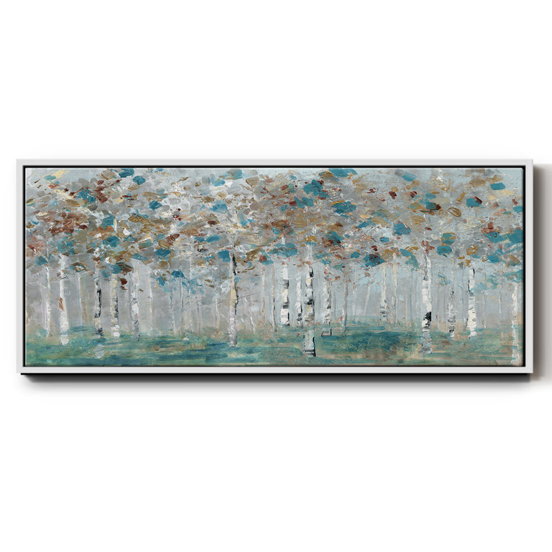 Teal Forest- Framed Canvas, 24" H x 60" W