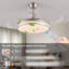 Ventilateur de plafond rétractable moderne de 42 pouces avec lumière DEL, finition nickel brossé, moteur à courant continu réversible et télécommande