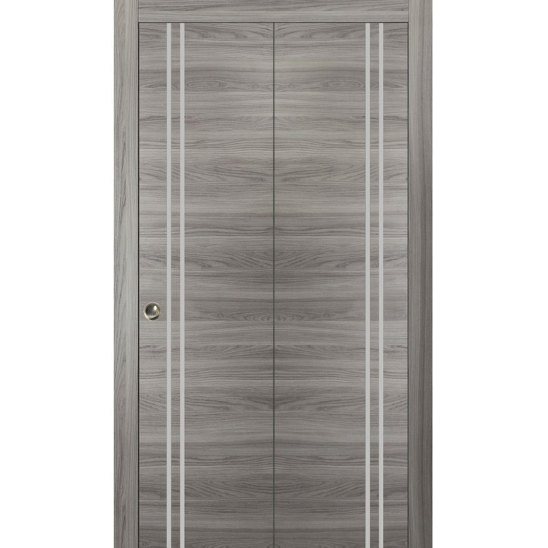 Porte pliante en bois massif massif, Frêne gingembre, 72 po x 96 po