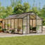 Serre 8 x 12 x 6,5 pi pour l'extérieur, serre en polycarbonate avec structure d'installation rapide et évent de toit-104346154