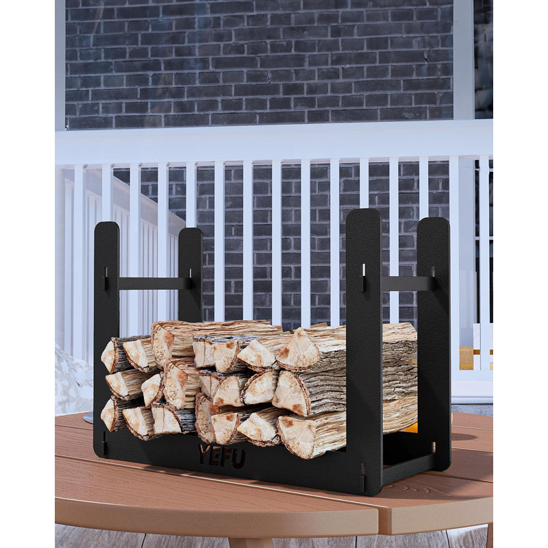 Mini support à bois de chauffage l 11,8 po, support à bûches pour foyer extérieur