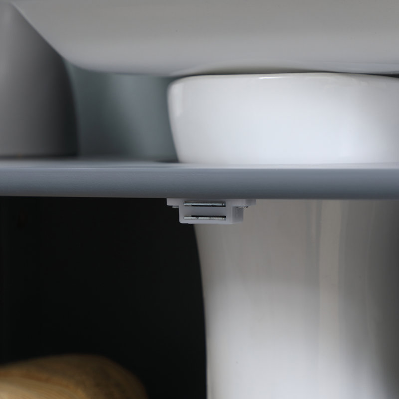 Gray MDF Pedestal Under Sink Bathroom Cabinet with Shelf