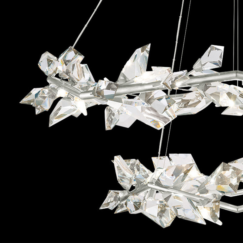 Lustre rond 55 po Foret, Argent