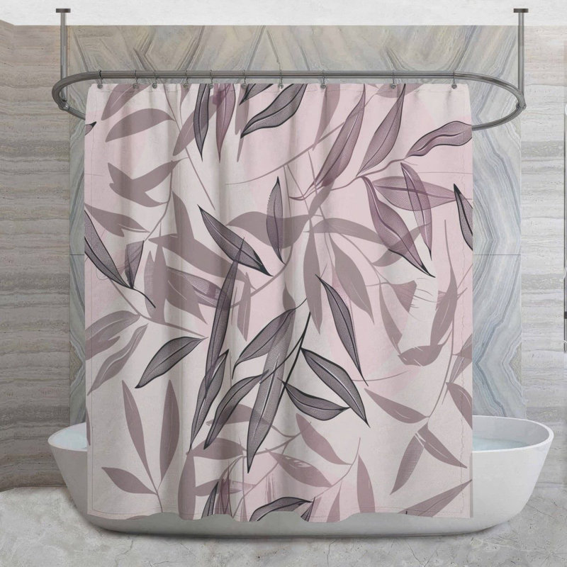 Rideau de douche Leaves illustration, H 83 po x l 70 po