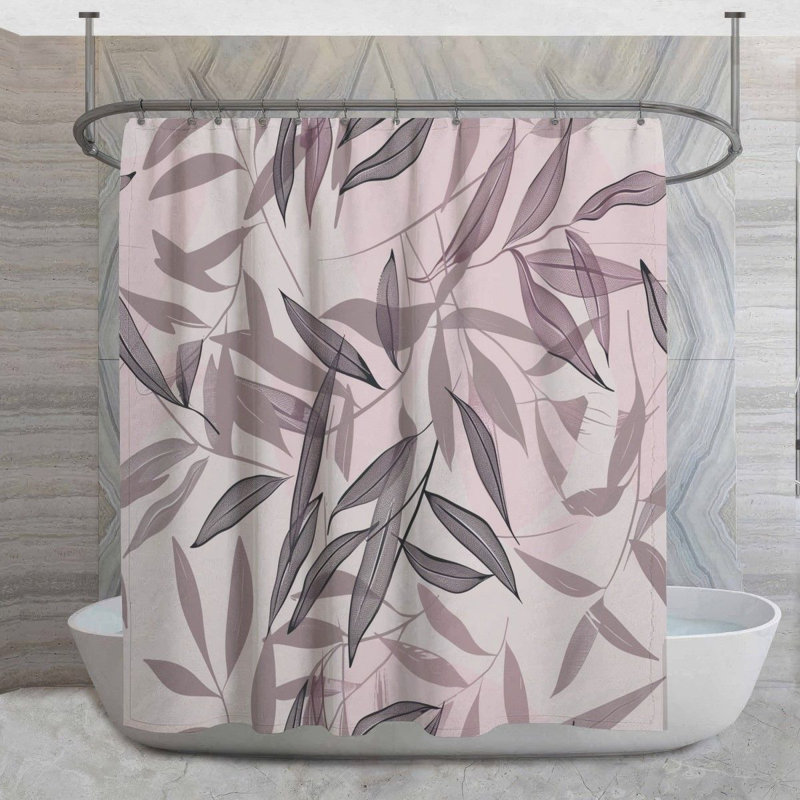 Rideau de douche Leaves illustration, H 93 po x l 70 po