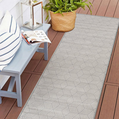 Lathisa Geometric Gray/Beige Indoor/Outdoor Area Rug