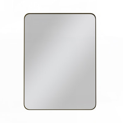 Black Rectangular Metal Framed Wall Mirror