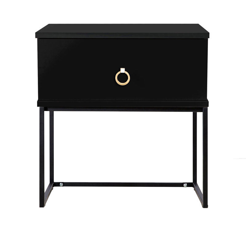 muir 50.2 cm W Bedside Table, Black