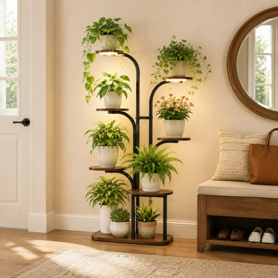 Verdena 47.2"H Indoor Plant Stand with Grow Lights, 7 - Tier & Metal Frame