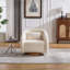Fauteuil d'appoint pivotant en tonneau blanc Clean par Teddy Upholstery