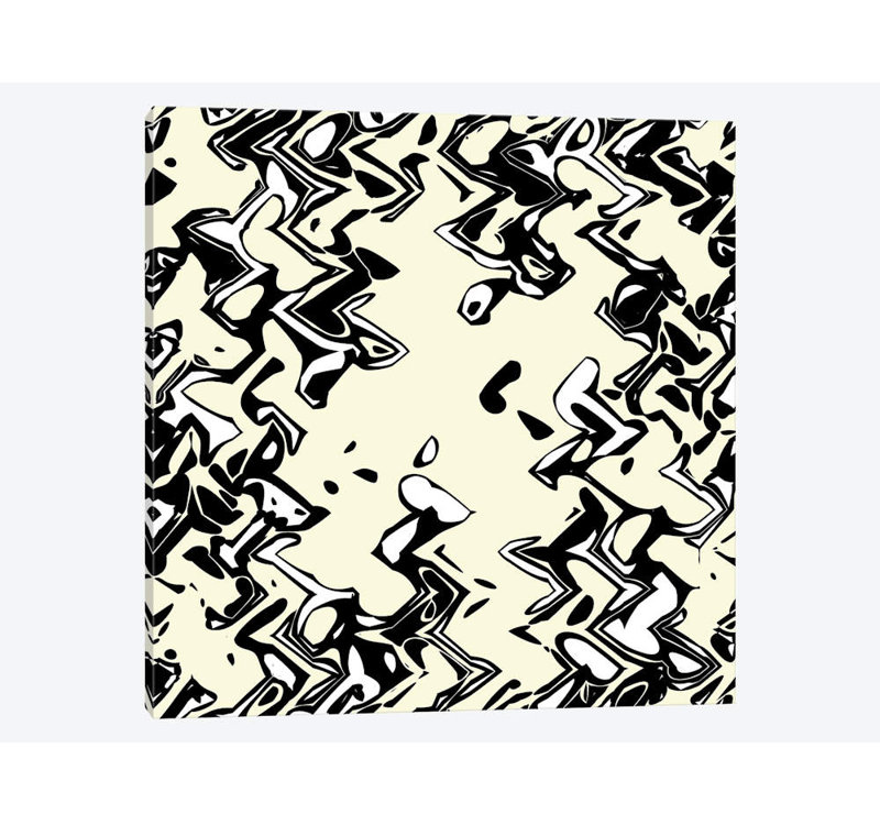 « crème spiritueux-angle », reproduction d’impression sur toile tendue, H 18 po x l 18 po x P 1,5 po, Toile avec cadre noir
