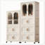 25.59" Side Wide Folding Wardrobe , With Magnetic Door, Plastic Storage Cabinet With Wheels