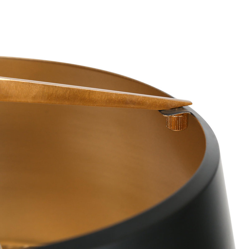 Luminaire suspendu tambour 1 lumière Cozine, Noir mat