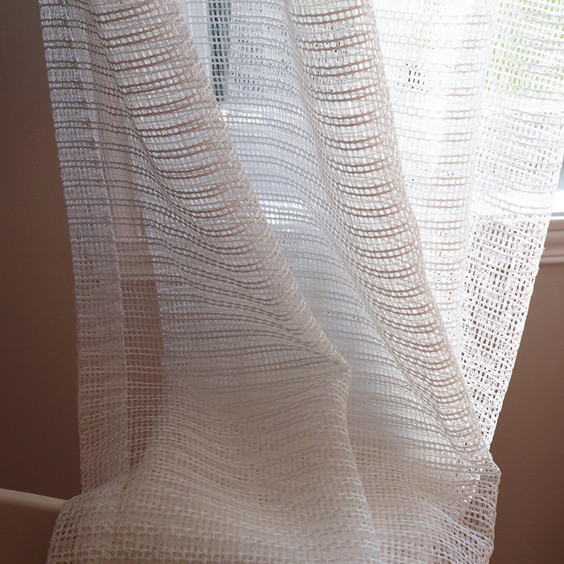 Panneau de rideau simple à œillets Myrto, L 54,00 po x L 95,00 po, Blanc cassé / blanc