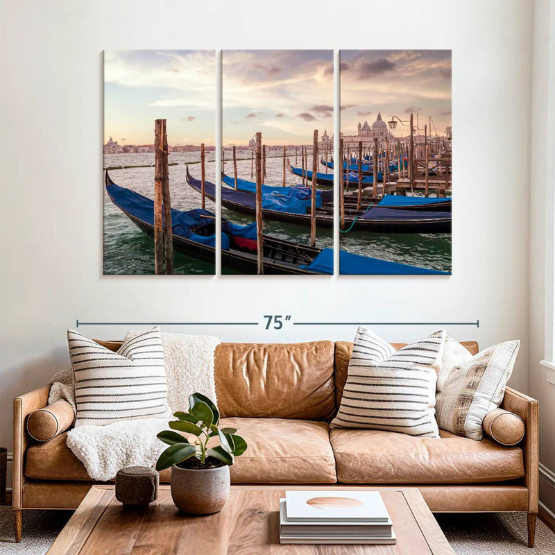 Mehar Venice Gondolas At Sunset, 42" H x 65" W