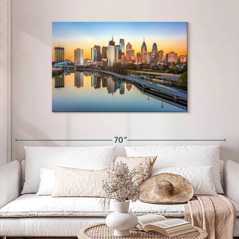 Philadelphia Skyline Reflection, 30" H x 45" W