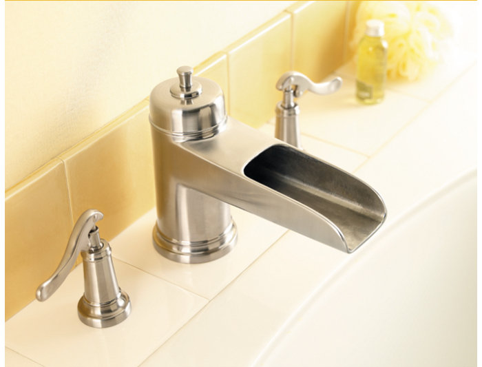 Garniture de robinet de baignoire romaine Ashfield, Nickel brossé