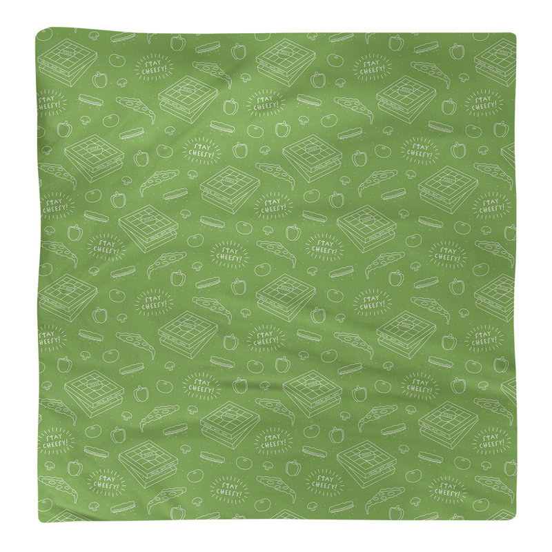 Serviette de coton à motif à pizza arrière, H 0,1 po x l 22 po x P 22 po, Vert, Sergé de coton