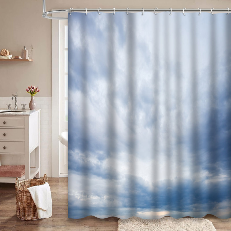 Rideau de douche avec 12 crochets, L 72 po x l 84 po