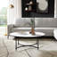 Table basse moderne avec plateau en marbre et base en métal - Table de salon au style contemporain élégant - 36,5 po, blanc